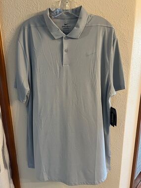Nike Men's Polo Shirt - Light Gray with Gray Swoosh size XL